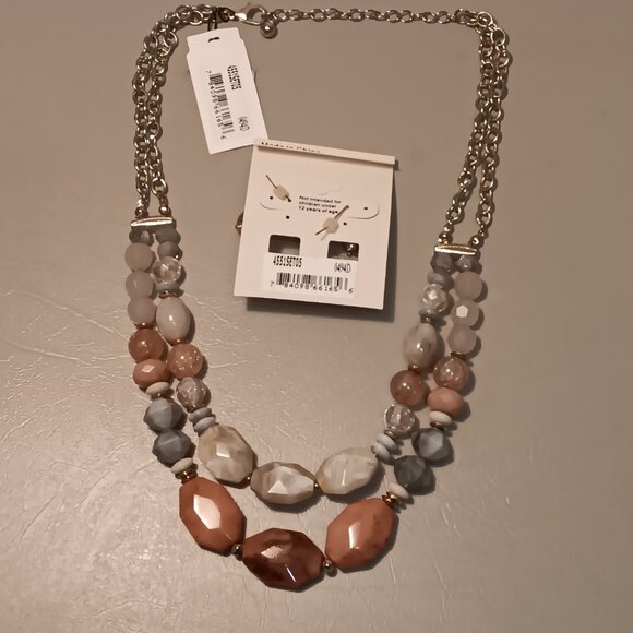 Ava Renee women's matching set multi-color multi-layer necklace & earrings - NWT - Picture 6 of 11